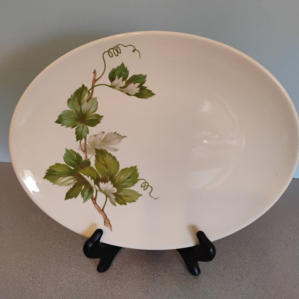 Edwin Knowles MCM Grapevine Pattern Oval Platter 12"